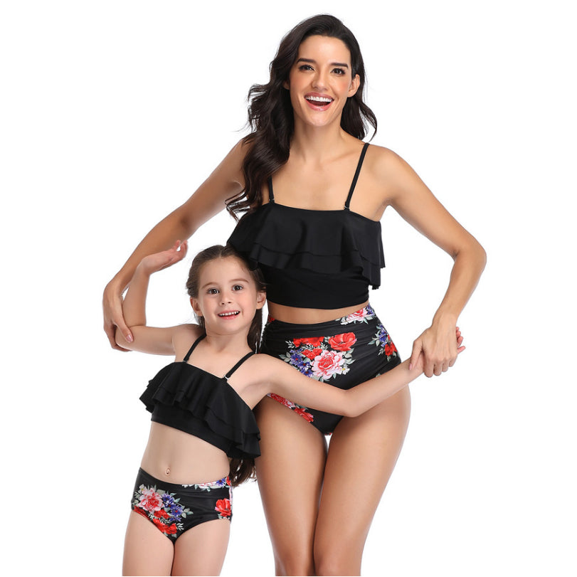 Parent-Child Swimwear High Waist Bikini Swimsuit Image 6