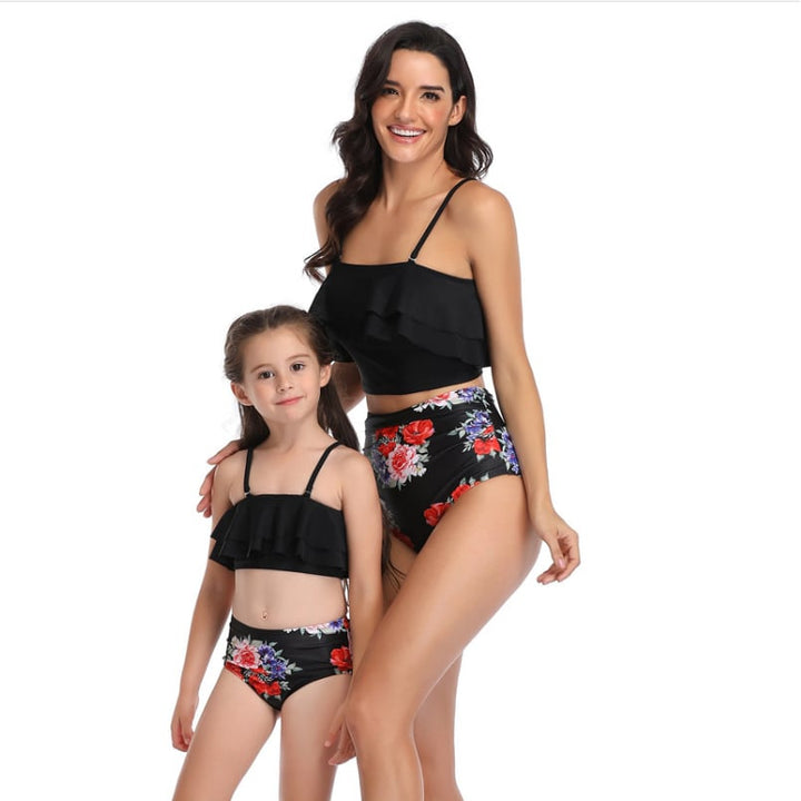 Parent-Child Swimwear High Waist Bikini Swimsuit Image 7