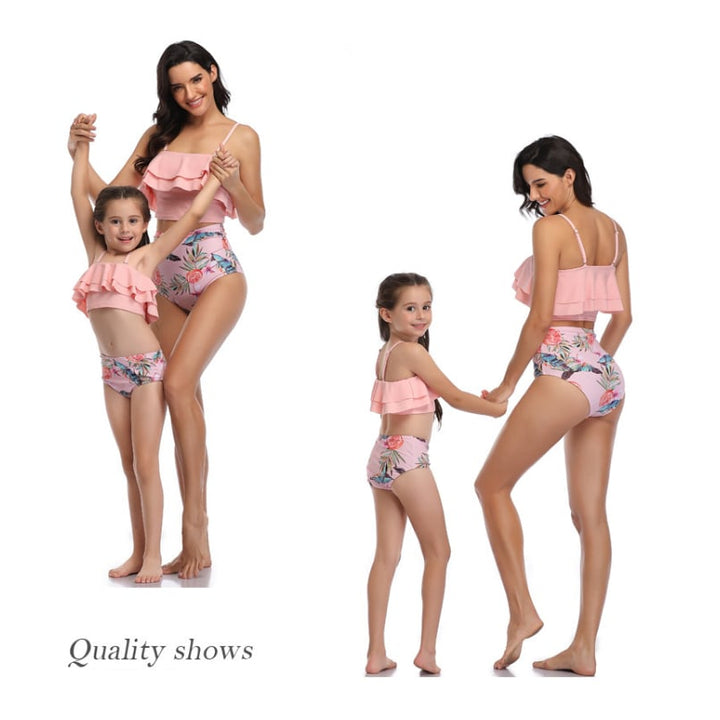 Parent-Child Swimwear High Waist Bikini Swimsuit Image 10