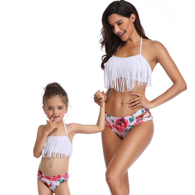 Tassel Split Bikini Parent-Child Swimwear Image 3