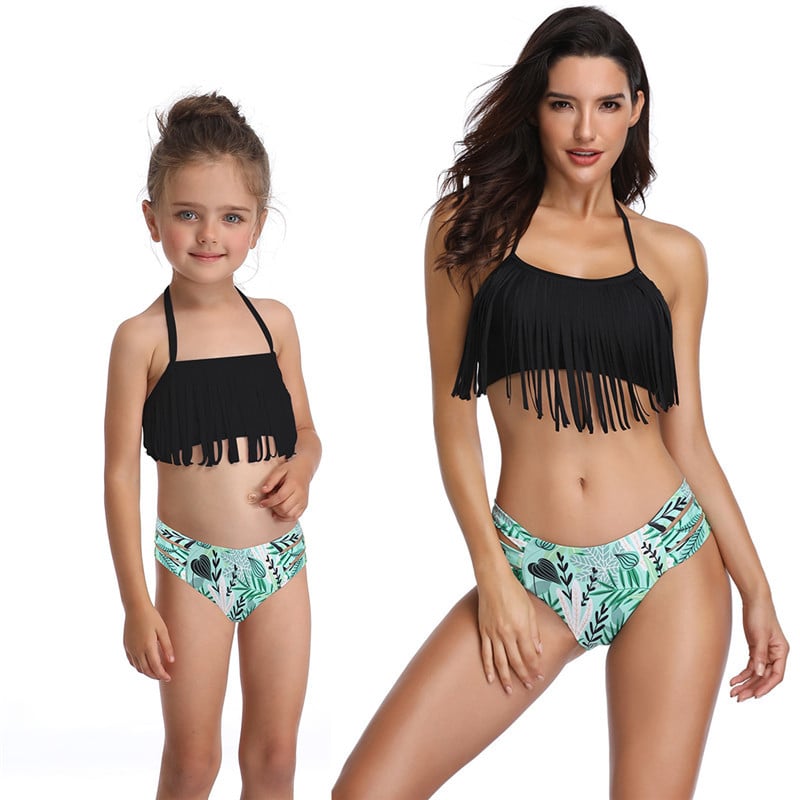 Tassel Split Bikini Parent-Child Swimwear Image 1