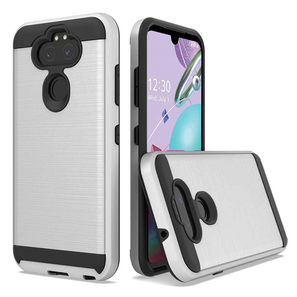 For LG Aristo 5 / Fortune 3 / Tribute / K8X / Phoenix 5 / LMK300 Dual layer Metal Brushed Shockproof Armor Hybrid Case Image 6