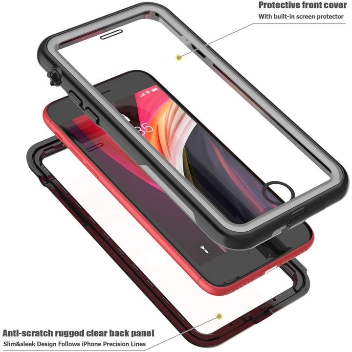 For Apple iPhone SE 2020 / iPhone 8 / iPhone 7 Redpepper Waterproof Swimming Shockproof Dirt Proof Case Cover Black Image 4