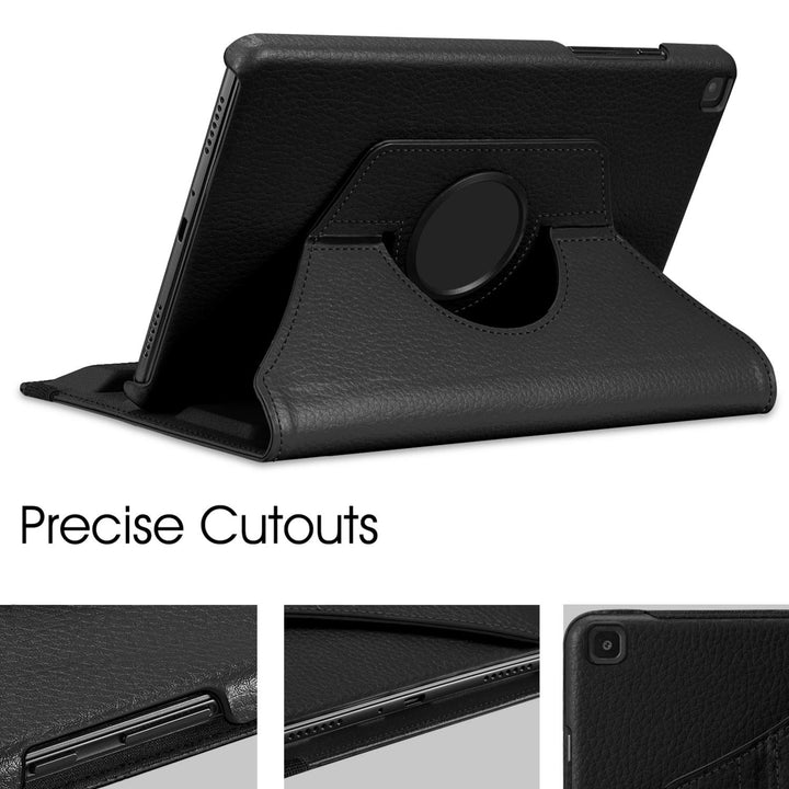 Samsung Galaxy Tab A 8.0 2019 Case Black 360 Rotating Stand Leather Folio Image 4