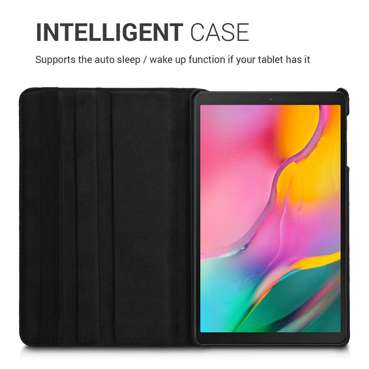 Samsung Galaxy Tab A 10.1 Case T510 T515 360 Rotating Leather Folio Black Image 6