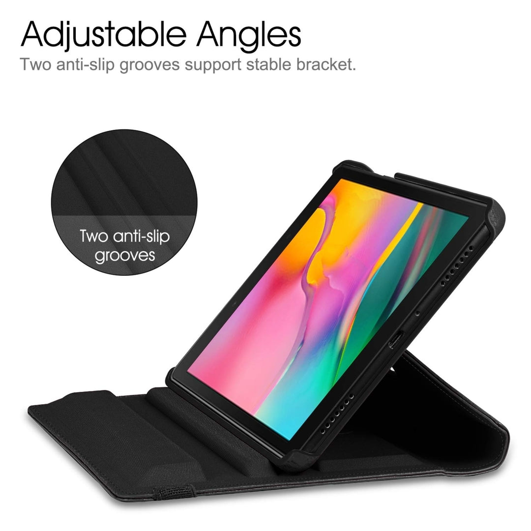 Samsung Galaxy Tab A 8.0 2019 Case Black 360 Rotating Stand Leather Folio Image 4