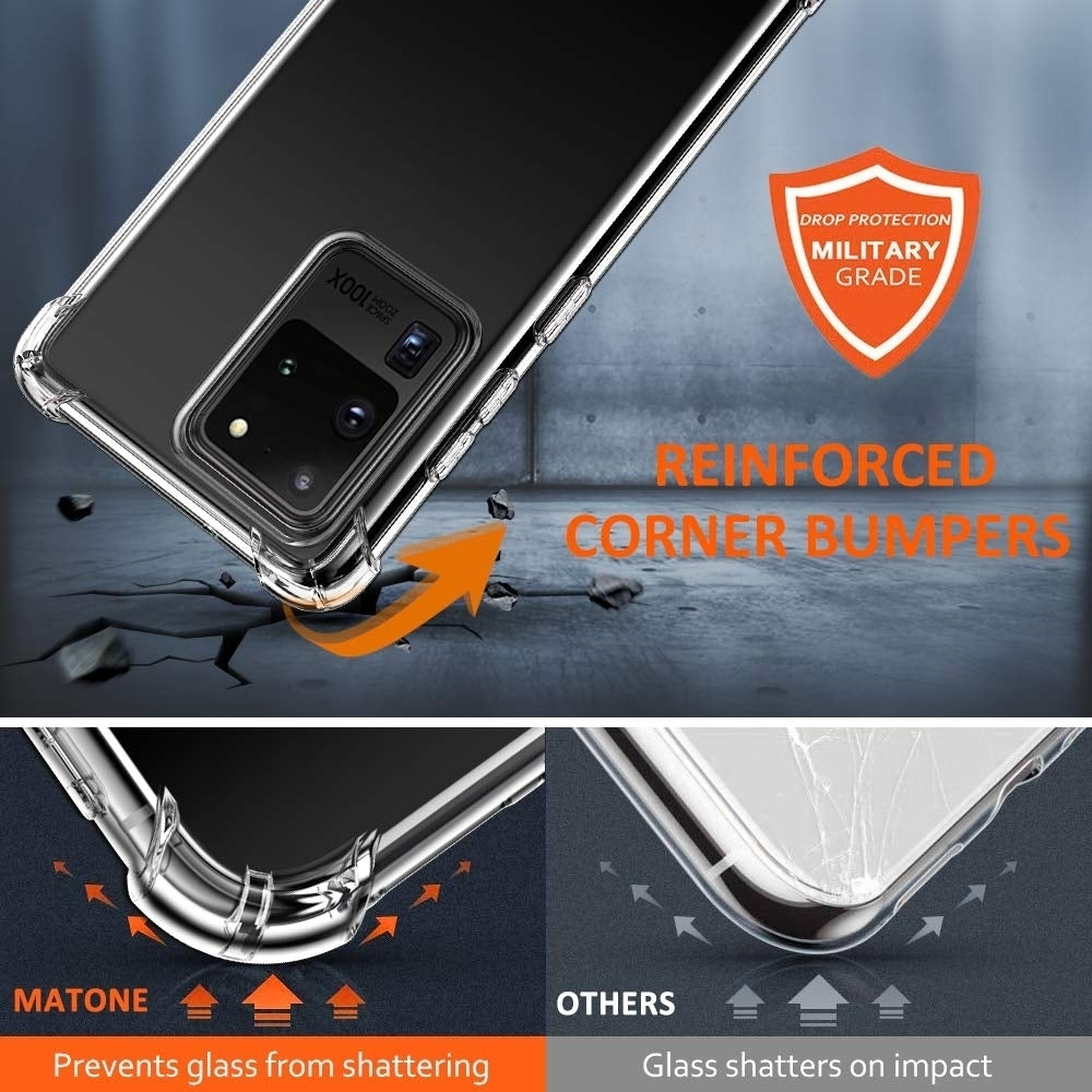 Samsung Galaxy S20 Ultra Clear Hybrid TPU Bumper Case Transparent Cover Image 2