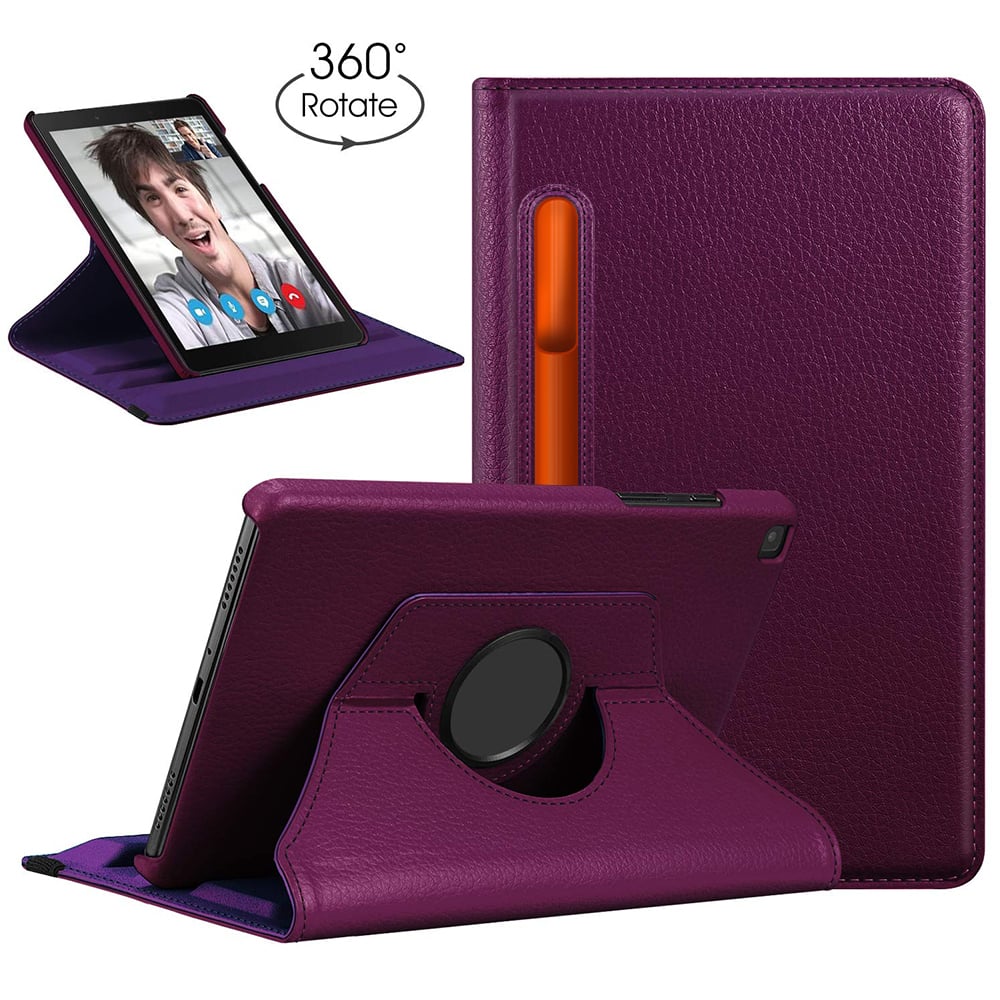 Samsung Galaxy Tab A 8.0 2019 Case Black 360 Rotating Stand Leather Folio Image 11