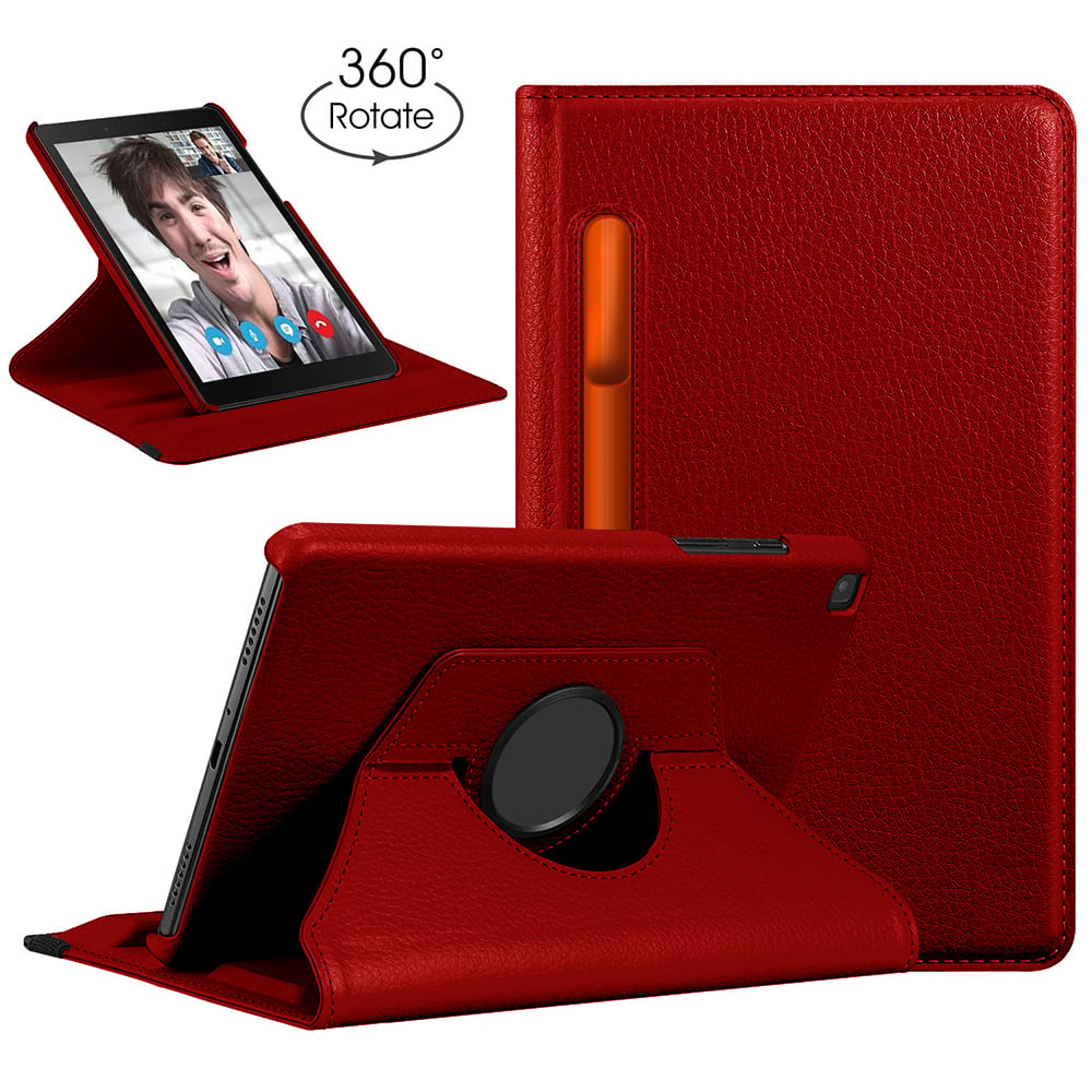 Samsung Galaxy Tab A 8.0 2019 Case Black 360 Rotating Stand Leather Folio Image 12