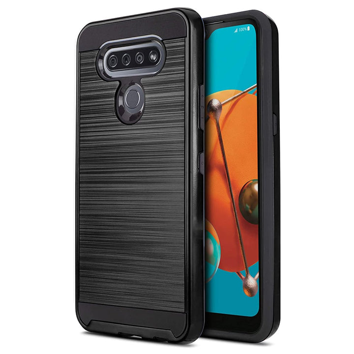 LG K51 Q51 Reflect LMK500 Dual Layer Shockproof Armor Case Cover Black Image 1