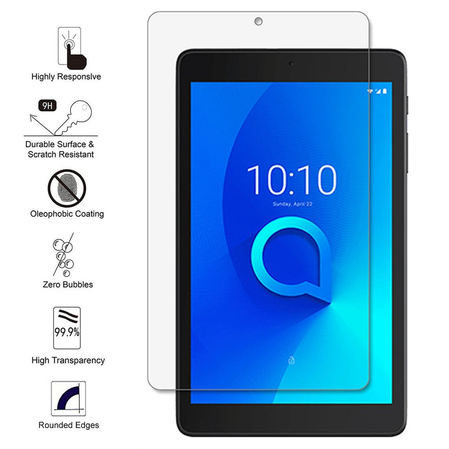 Alcatel Joy Tab 8 Inch Tempered Glass Screen Protector Anti-Fingerprint Clear Image 1