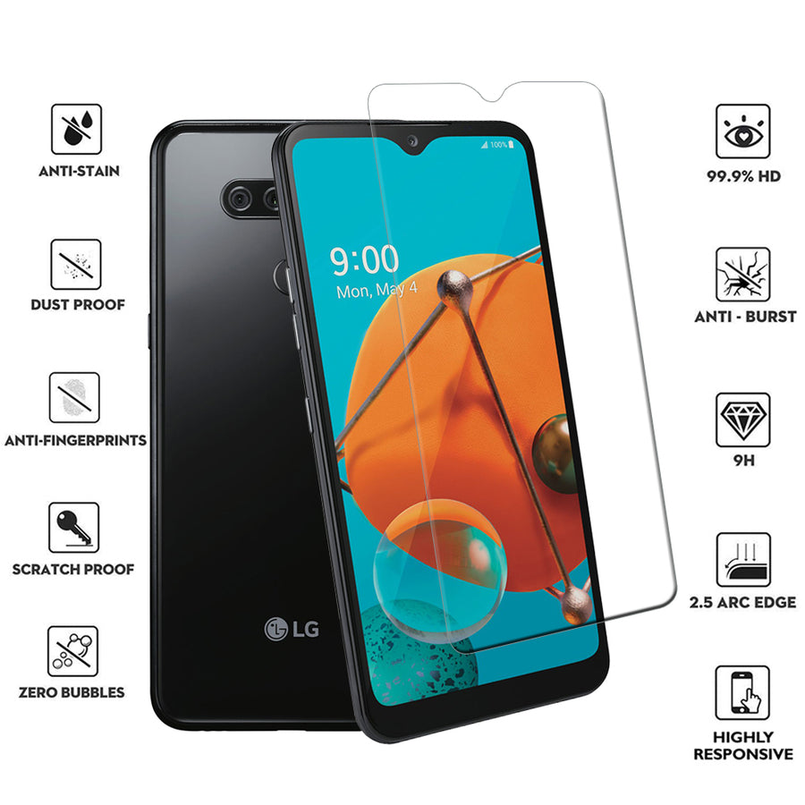 LG K51 Q51 Reflect Tempered Glass Screen Protector Self-Adhesive Anti-Fingerprint Image 1