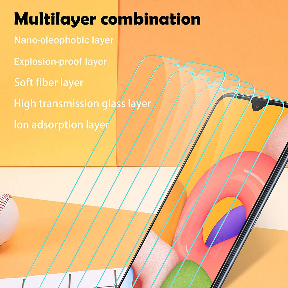 Samsung Galaxy A01 Tempered Glass Screen Protector Self-Adhesive 0.33mm Clear Image 2