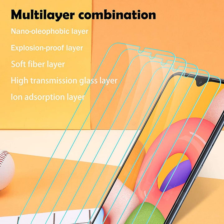 Samsung Galaxy A01 Tempered Glass Screen Protector Self-Adhesive 0.33mm Clear Image 2