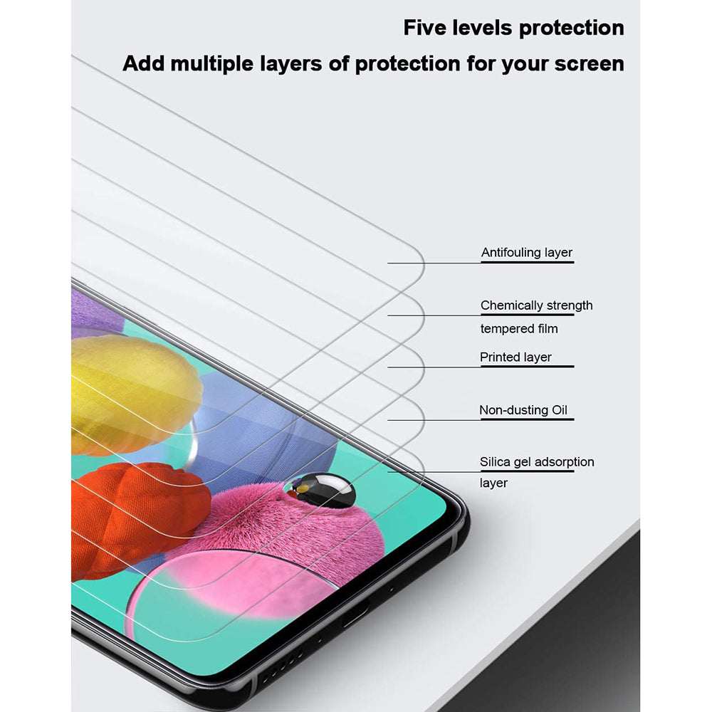 Samsung Galaxy A51 Tempered Glass Screen Protector Self Adhesive fine Image 3