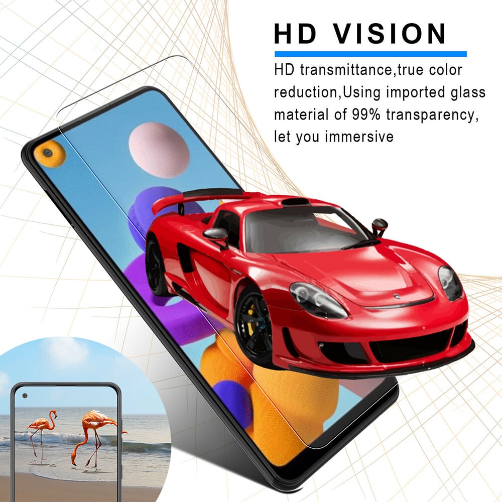 Samsung Galaxy A21 Tempered Glass Screen Protector SM-A215 Self-Adhesive Clear Image 4