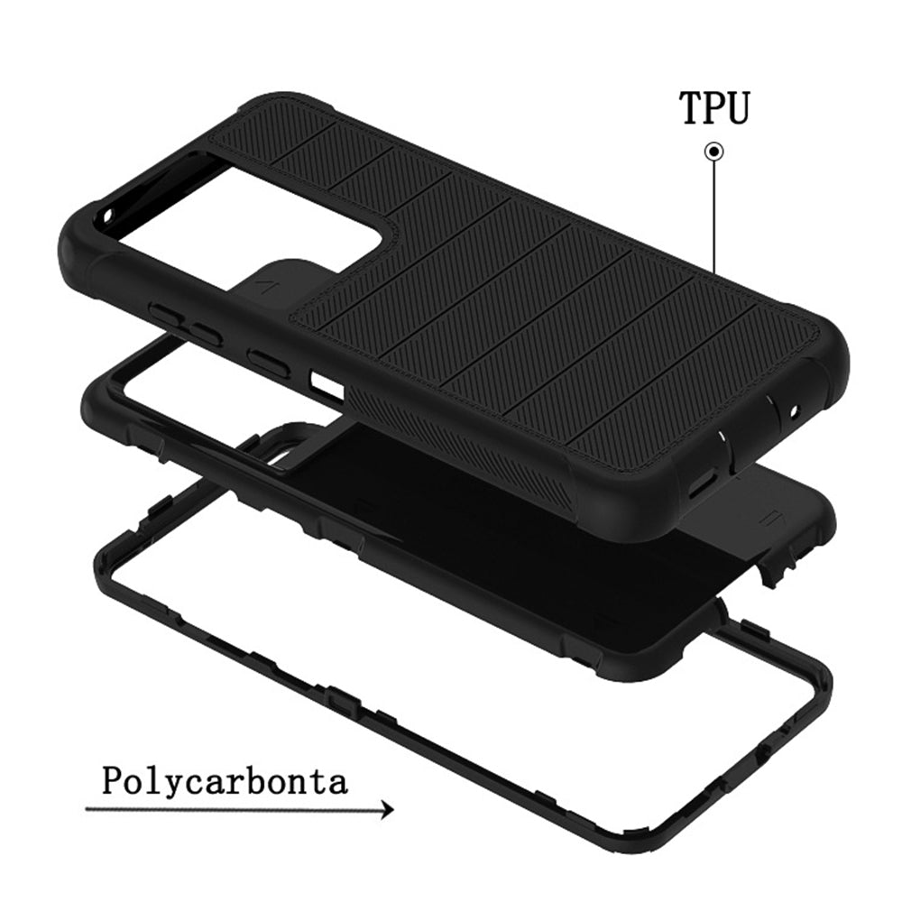 For Samsung Galaxy S20 Slim Dual layer Shockproof Hybrid Case Cover With Clip Black/Black Image 2