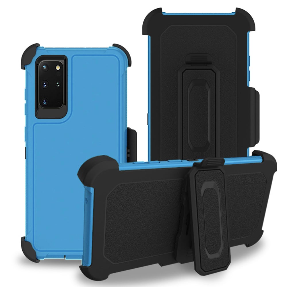 For Samsung Galaxy S20 Slim Dual layer Shockproof Hybrid Case Cover With Clip Black/Black Image 1