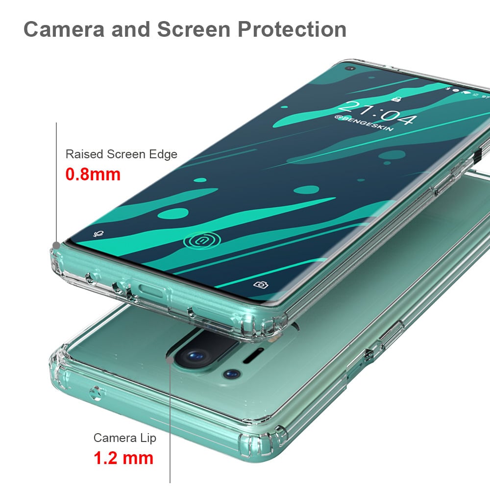 OnePlus 8 Pro Clear TPU Hybrid Case Transparent Silicone Bumper Cover Image 2