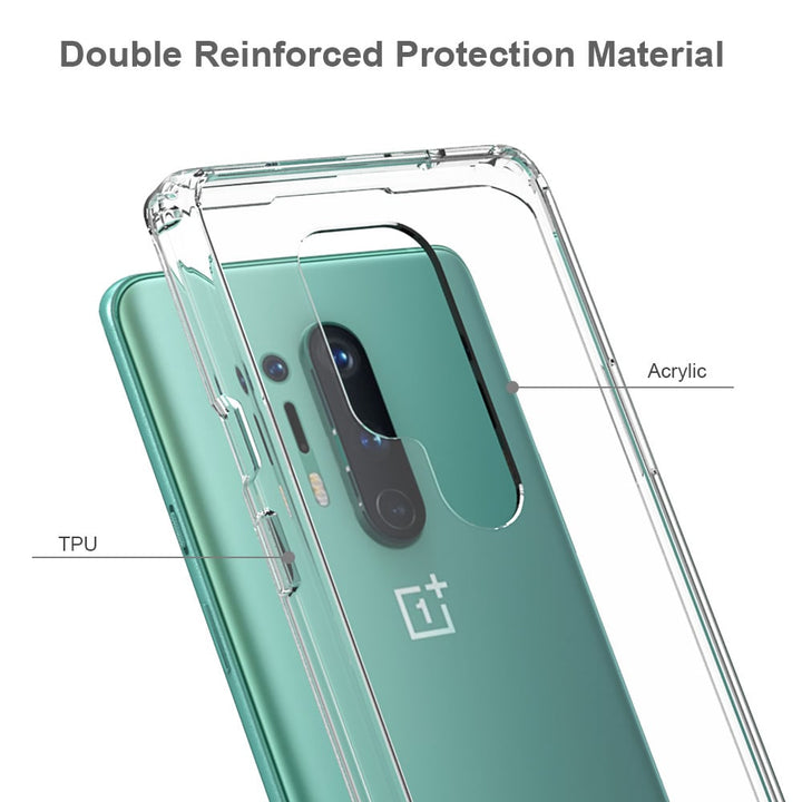 OnePlus 8 Pro Clear TPU Hybrid Case Transparent Silicone Bumper Cover Image 6