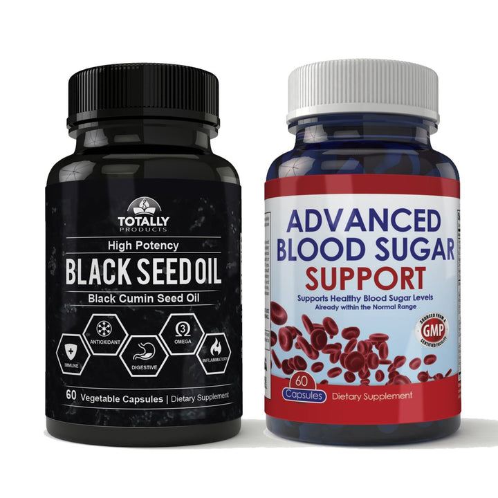 Blood Sugar Support Black Seed Oil Combo Non-GMO Capsules for Healthy Balance Image 1