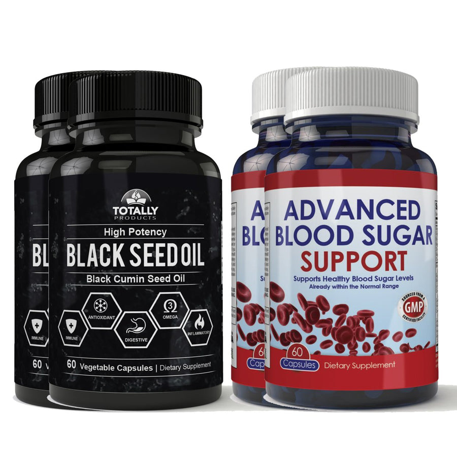 Blood Sugar Support Black Seed Oil Combo Pack Non-GMO Health Supplements Image 1