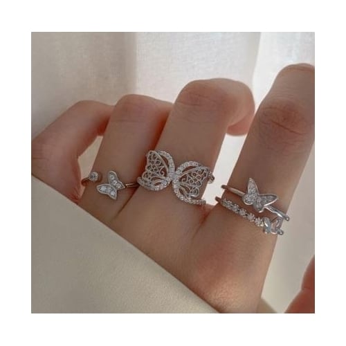 Butterfly open index finger ring female ins super immortal temperament forest ring Image 4