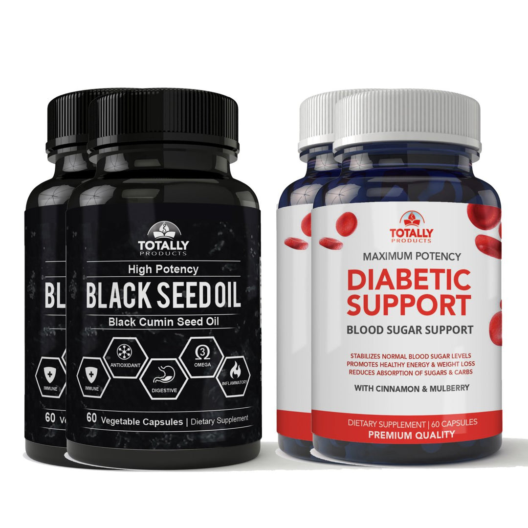 Diabetic Support Plus Black Seed Oil Combo Pack 2 Sets Herbal Supplements Image 1