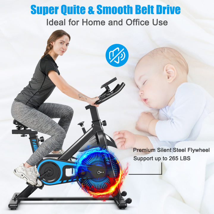 SuperFit Indoor Cycling Stationary Bike Belt Drive Adjustable Resistance Image 6