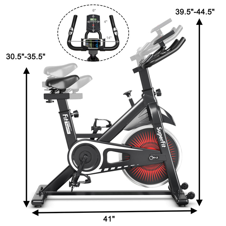 SuperFit Indoor Cycling Stationary Bike Silent Belt Drive Adjustable Resistance Image 10