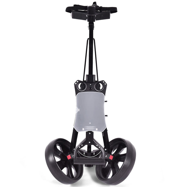 Folding 2 Wheel Push Pull Golf Club Cart Trolley Swivel w/Scoreboard Lightweight Image 7