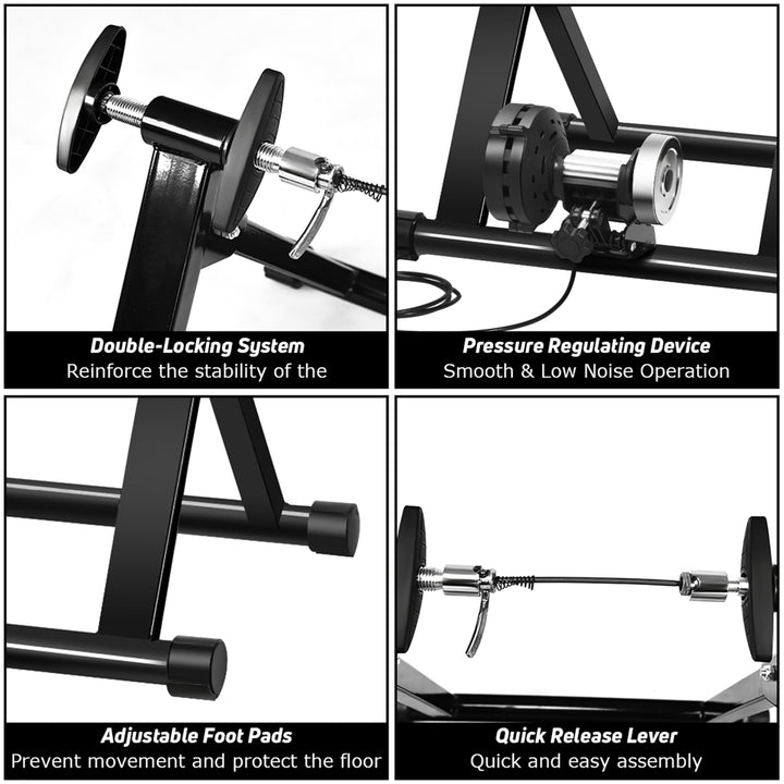 Bike Trainer Bicycle Exercise Stand w/ 8 Levels Resistance Image 8