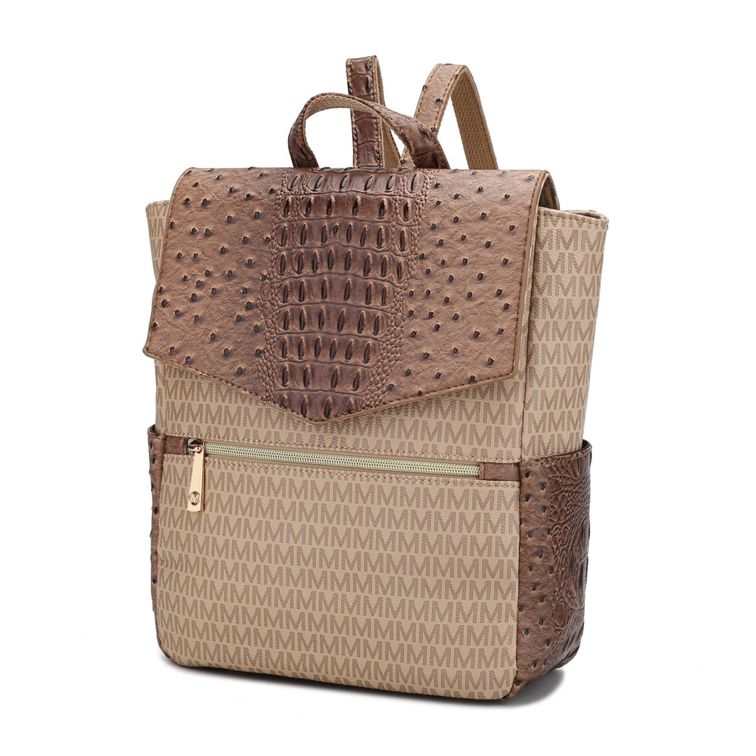 MKF Collection Leidy Multi-Compartments Shoulder Bag M Signature Croco Backpack by Mia K Image 3