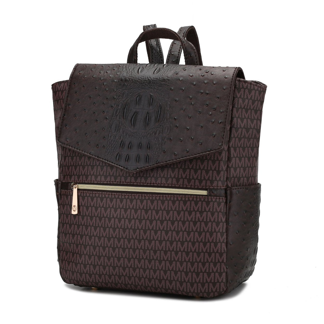 MKF Collection Leidy Multi-Compartments Shoulder Bag M Signature Croco Backpack by Mia K Image 4