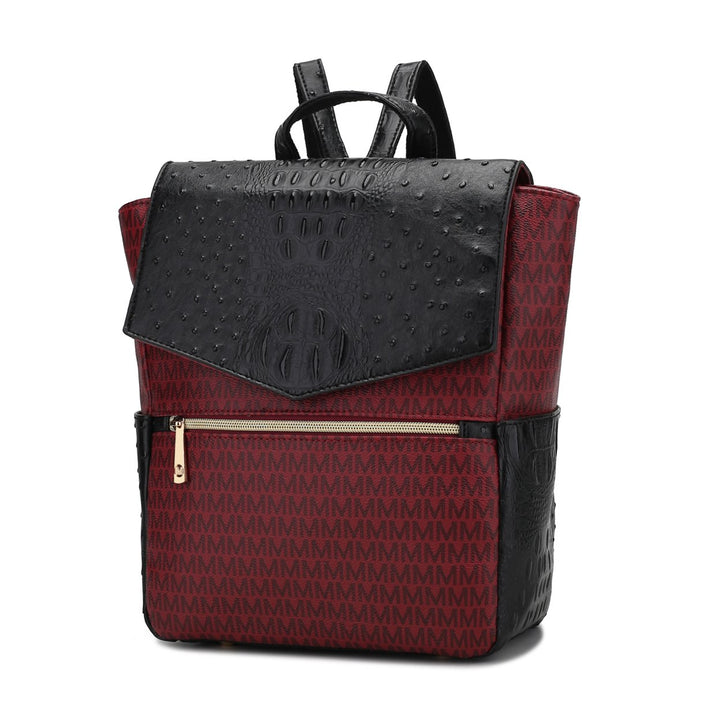 MKF Collection Leidy Multi-Compartments Shoulder Bag M Signature Croco Backpack by Mia K Image 6