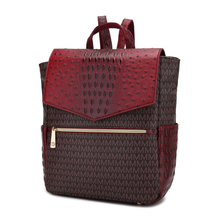 MKF Collection Leidy Multi-Compartments Shoulder Bag M Signature Croco Backpack by Mia K Image 7