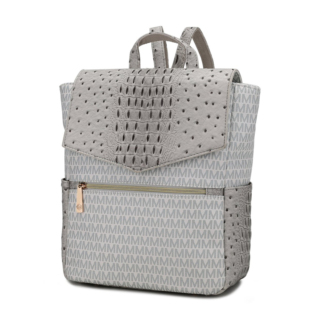 MKF Collection Leidy Multi-Compartments Shoulder Bag M Signature Croco Backpack by Mia K Image 8