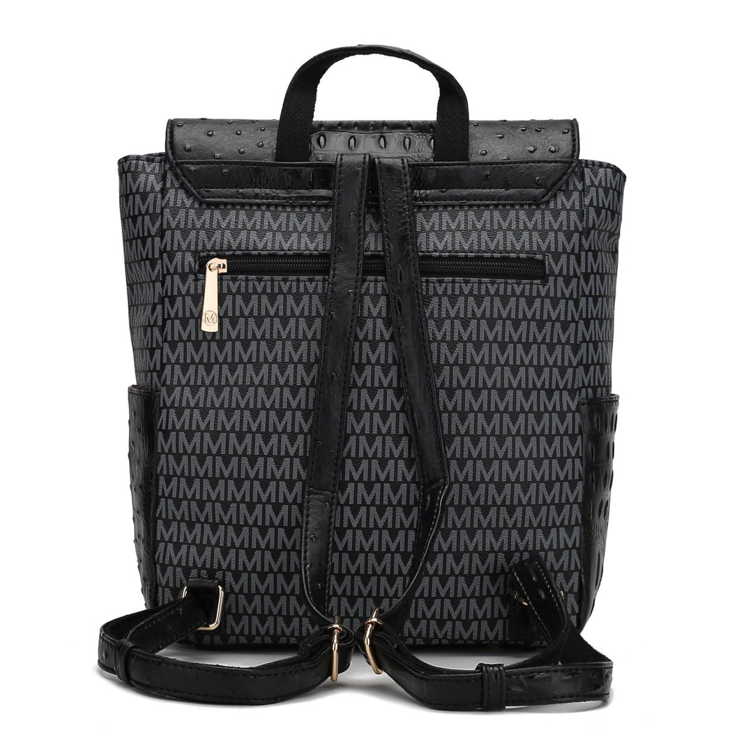 MKF Collection Leidy Multi-Compartments Shoulder Bag M Signature Croco Backpack by Mia K Image 9