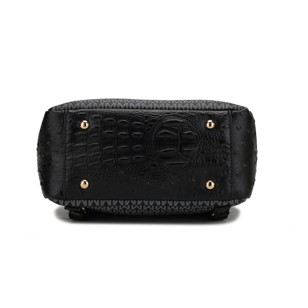 MKF Collection Leidy Multi-Compartments Shoulder Bag M Signature Croco Backpack by Mia K Image 11