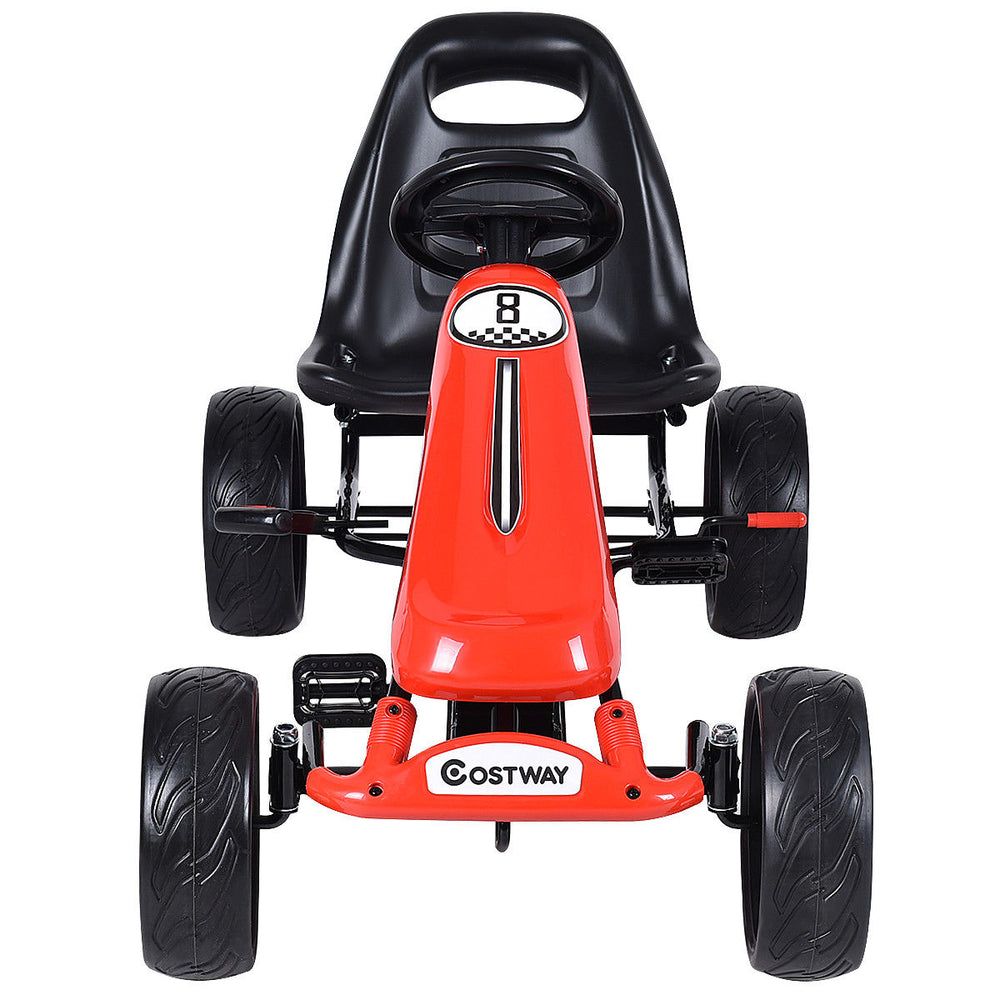 Costway Xmas Gift Go Kart Kids 4 Wheel Racer Ride On Car Pedal Powered Car Image 2