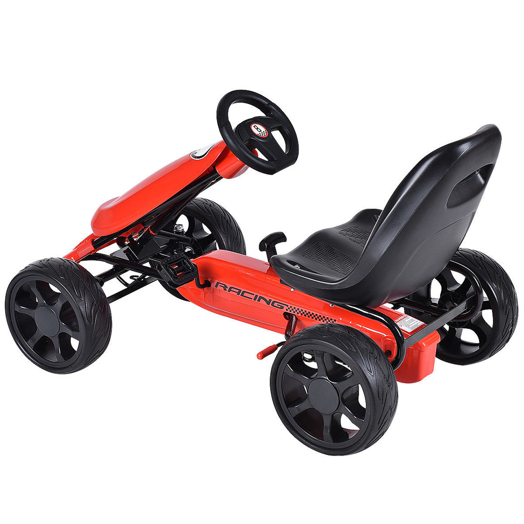 Costway Xmas Gift Go Kart Kids 4 Wheel Racer Ride On Car Pedal Powered Car Image 4