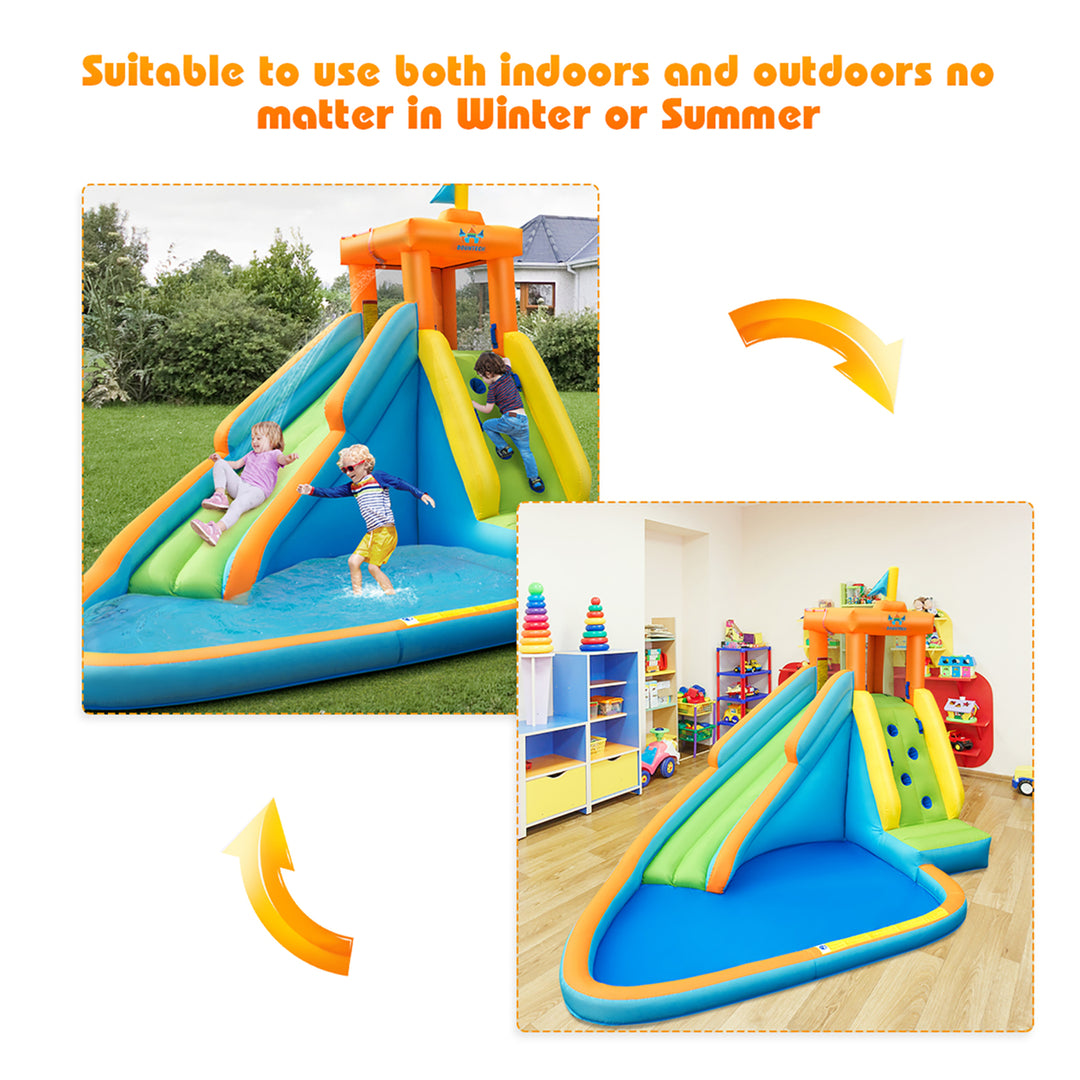 Kids Bounce House Castle Splash Water Pool W/ 740W Blower Image 7