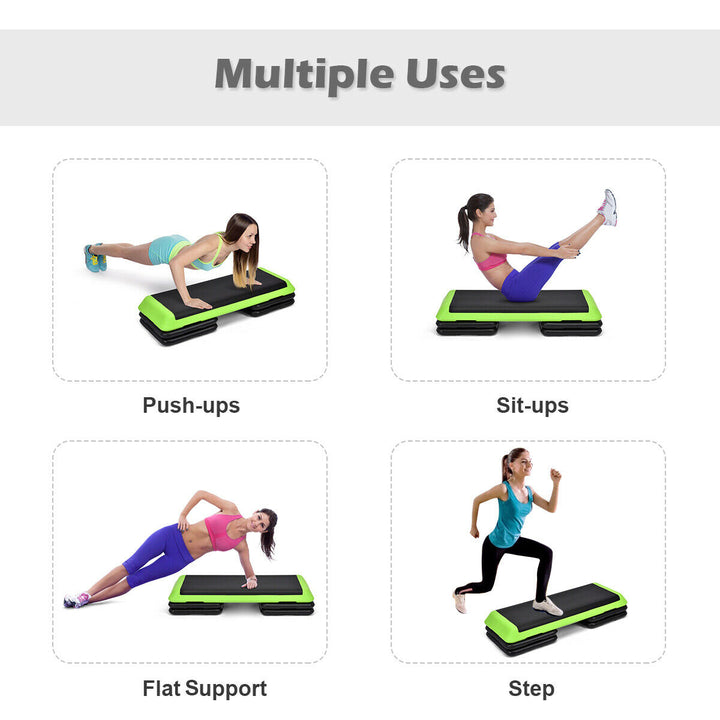 Costway Fitness Aerobic Step 43 Cardio Adjust 4 - 6 - 8 Exercise Stepper w/Risers Image 7