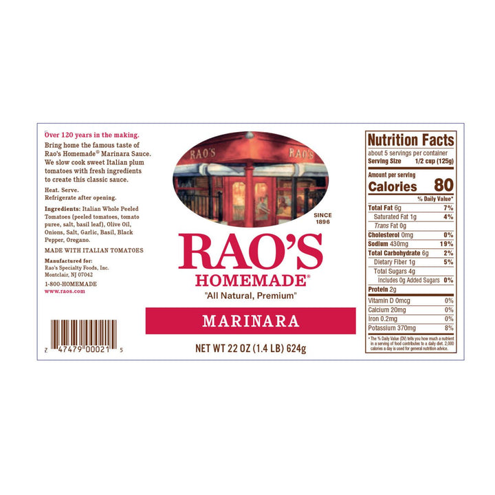 Raos Homemade Marinara Sauce 22 Ounce (2 Pack) Image 4