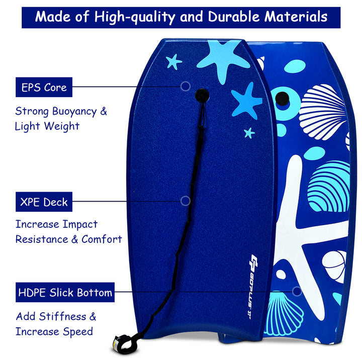 37 Lightweight Super Bodyboard Surfing W/Leash EPS Core Boarding IXPE Starfish Image 6