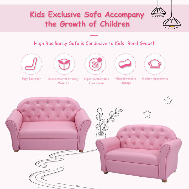 Kids Sofa Princess Armrest Chair Lounge Couch Children Toddler Gift Image 6