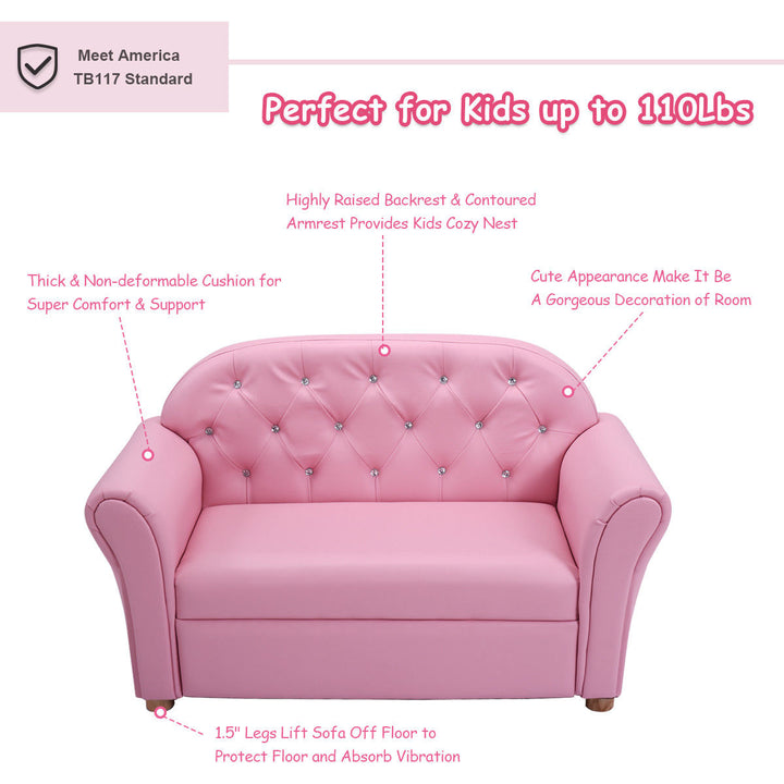 Kids Sofa Princess Armrest Chair Lounge Couch Children Toddler Gift Image 7