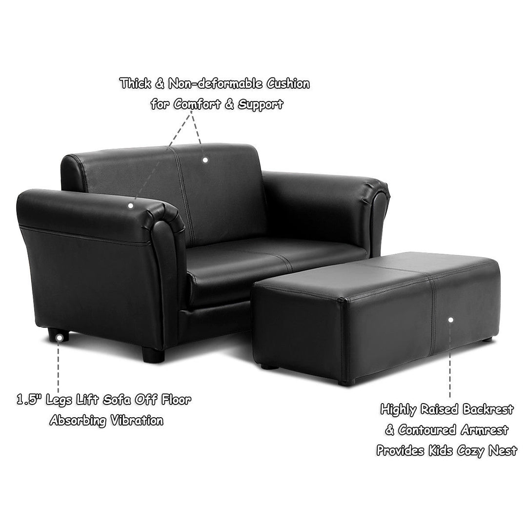 Kids Sofa Armrest Chair Couch Lounge in Black Image 6