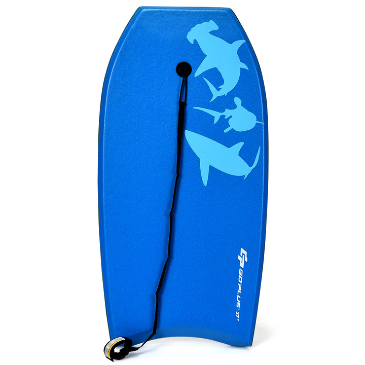 Goplus 41/37/33 Lightweight Super Bodyboard Surfing W/Leash EPS Core Boarding Blue Shark Image 9