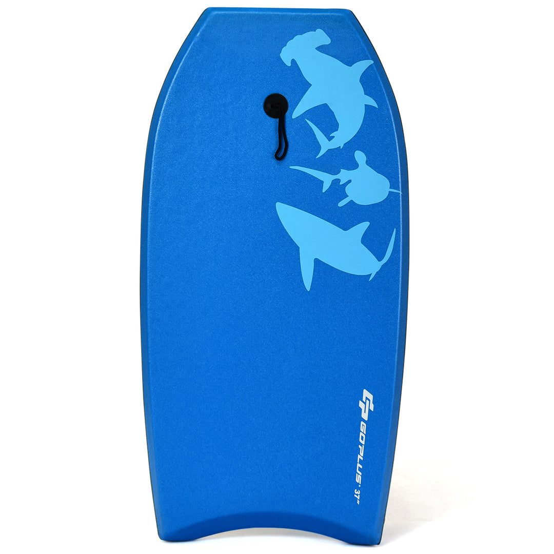 Goplus 41/37/33 Lightweight Super Bodyboard Surfing W/Leash EPS Core Boarding Blue Shark Image 10